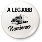printfashion Legjobb kamionos - Kitűző, hűtőmágnes - Fehér (3077961)