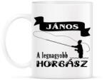printfashion A legnagyobb horgász (egyedi névvel kérhető) - Bögre - Fehér (4769968)