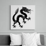 printfashion Kínai Sárkány - Vászonkép - Fehér (6622344)