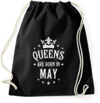 printfashion A királynők májusban születnek - Sportzsák, Tornazsák - Fekete (845243)