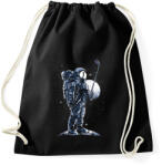 printfashion Űrhajós szelfi - Sportzsák, Tornazsák - Fekete (362521)