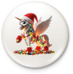 printfashion Karácsonyi Unikornis / Pegazus / póni - Kitűző, hűtőmágnes - Fehér (15238984)