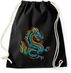 printfashion Sárkány - Sportzsák, Tornazsák - Fekete (13891852)