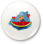 printfashion Parrot 2 - Kitűző, hűtőmágnes - Fehér (4824246)