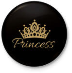 printfashion Princess - Kitűző, hűtőmágnes - Fekete (4449027)