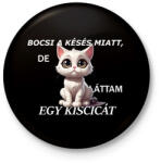 printfashion láttam egy kiscicát - Kitűző, hűtőmágnes - Fekete (15320931)