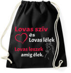 printfashion Lovas szív és lovas lélek. . . - Sportzsák, Tornazsák - Fekete (4775415)