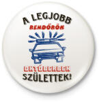 printfashion Rendőr szülinapja október - Kitűző, hűtőmágnes - Fehér (5720989)