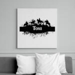 printfashion Lovas minta - Névvel - Vászonkép - Fehér (6640816)