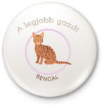 printfashion A legjobb gazdi - Bengal - Kitűző, hűtőmágnes - Fehér (6307209)