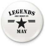 printfashion Legends are born in may - Kitűző, hűtőmágnes - Fehér (5172050)