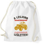 printfashion Traktoros szülinapja január - Sportzsák, Tornazsák - Fehér (5749568)