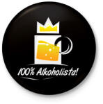 printfashion alkoholista - Kitűző, hűtőmágnes - Fekete (3100260)
