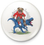 printfashion Mopsz és a T-rex - Kitűző, hűtőmágnes - Fehér (3090115)