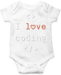 printfashion I love coding, szeretek programozni - Baba Body - Fehér (11173598)
