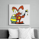 printfashion Mr. Rabbit fest - Vászonkép - Fehér (6630990)