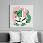 printfashion Húsvéti dínó - Vászonkép - Fehér (8047617)