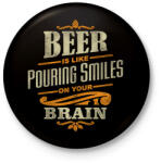 printfashion Beer Smiles - Kitűző, hűtőmágnes - Fekete (3095335)