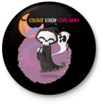 printfashion Csokit vagy csalunk halloween csontváz - Kitűző, hűtőmágnes - Fekete (9456755)