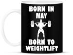 printfashion Májusban születve - súlyemelésre születve - Bögre - Fekete (1404387)