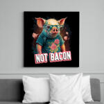 printfashion Vegán malac - not bacon - Vászonkép - Fekete (12652376)