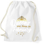 printfashion A királynők februárban születtek - Sportzsák, Tornazsák - Fehér (4518927)