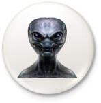 printfashion Alien - Kitűző, hűtőmágnes - Fehér (5207159)
