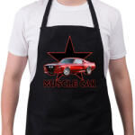 printfashion Muscle car - Kötény - Fekete (13312986)