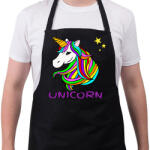 printfashion unikornis - Kötény - Fekete (6032728)