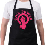 printfashion Girl power symbol - Kötény - Fekete (12637235)