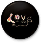 printfashion hair love - Kitűző, hűtőmágnes - Fekete (3097934)