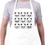 printfashion cute-panda-emoji - Kötény - Fehér (4915674)