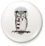 printfashion Winter owl - Kitűző, hűtőmágnes - Fehér (3076088)