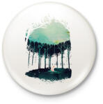 printfashion Deep in the forest - Kitűző, hűtőmágnes - Fehér (3074699)