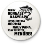 printfashion Nagypapa horgász - Kitűző, hűtőmágnes - Fehér (3082391)