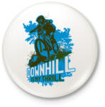 printfashion Downhill kék - Kitűző, hűtőmágnes - Fehér (4103172)