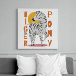 printfashion Tigris póni - zebra - Vászonkép - Fehér (6638888)