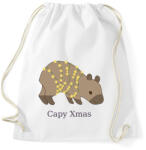 printfashion capybara család - karácsonyi fény - Sportzsák, Tornazsák - Fehér (14888761)