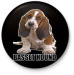 printfashion Basset Hound - Kitűző, hűtőmágnes - Fekete (12423019)