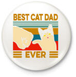 printfashion Best Cat Dad Ever - Kitűző, hűtőmágnes - Fehér (6356622)