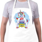 printfashion Unikornis gamer - Kötény - Fehér (4911801)