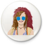 printfashion Janis Joplin - Kitűző, hűtőmágnes - Fehér (10594935)
