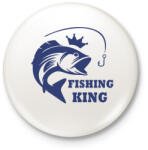 printfashion Fishing KIng - Kitűző, hűtőmágnes - Fehér (10776618)