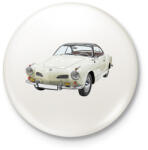printfashion VW Karmann Ghia - Kitűző, hűtőmágnes - Fehér (15543490)