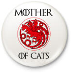 printfashion Mother of Cats - Kitűző, hűtőmágnes - Fehér (3080227)
