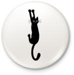 printfashion Black cat - Kitűző, hűtőmágnes - Fehér (3088357)