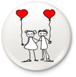 printfashion Couples - Kitűző, hűtőmágnes - Fehér (3083591)