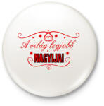 printfashion Legjobb Nagyi - Kitűző, hűtőmágnes - Fehér (3077637)