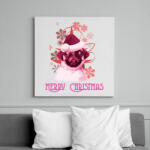 printfashion christmas pug - Vászonkép - Fehér (6629301)