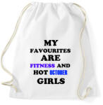printfashion A kedvenceim a fitnessz és a jó októberi születésű csajok - Sportzsák, Tornazsák - Fehér (1414835)